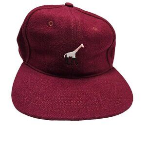 LRG True Heads Maroon Wool Blend Giraffe Embroidered Adjustable Strapback Hat OS